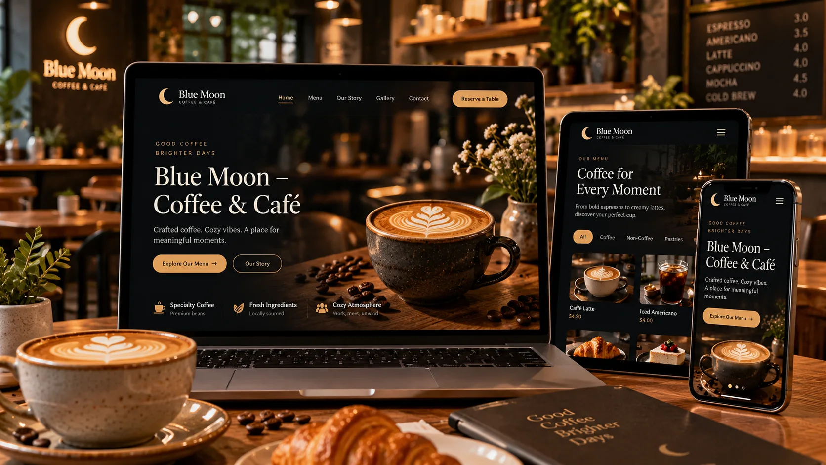 Blue Moon – Coffee & Café project preview